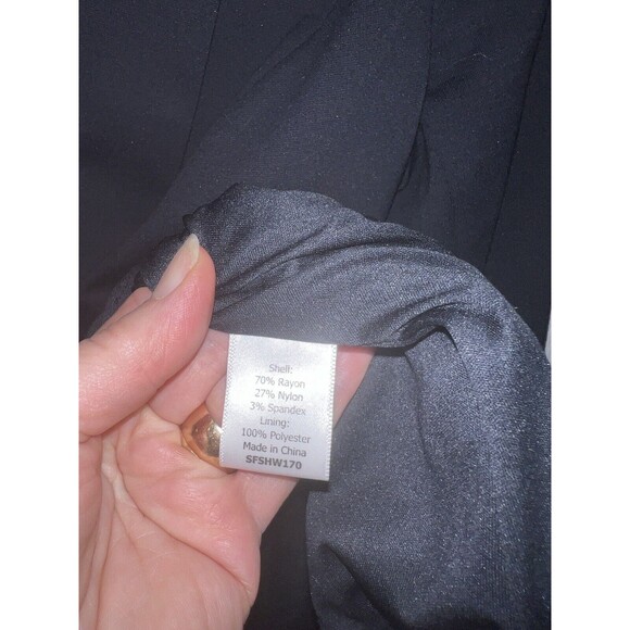 41 Hawthorn Jacket Womens L Blue Ponte Blazer Knit Single Button Contrast Cuff - Picture 4 of 9